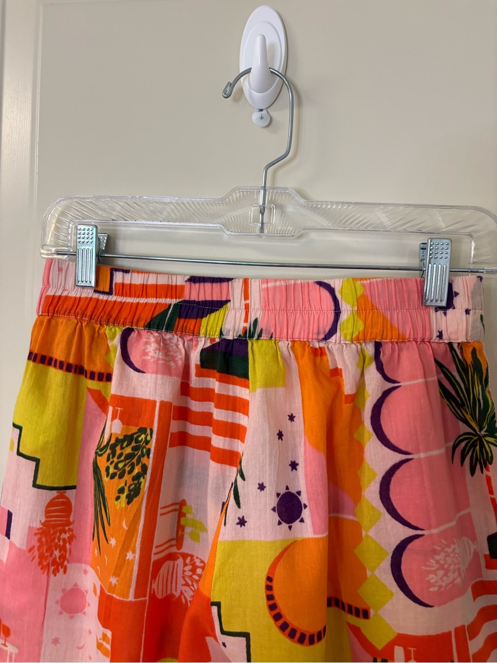 Haute Hippie Pink, Orange & Yellow Abstract Print Wide-Leg Pants SZ S - Picture 5 of 12